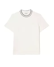LACOSTE T-shirt Uomo TH8174 PE 2025 cotone regular con girocollo a costine 70V BIANCO