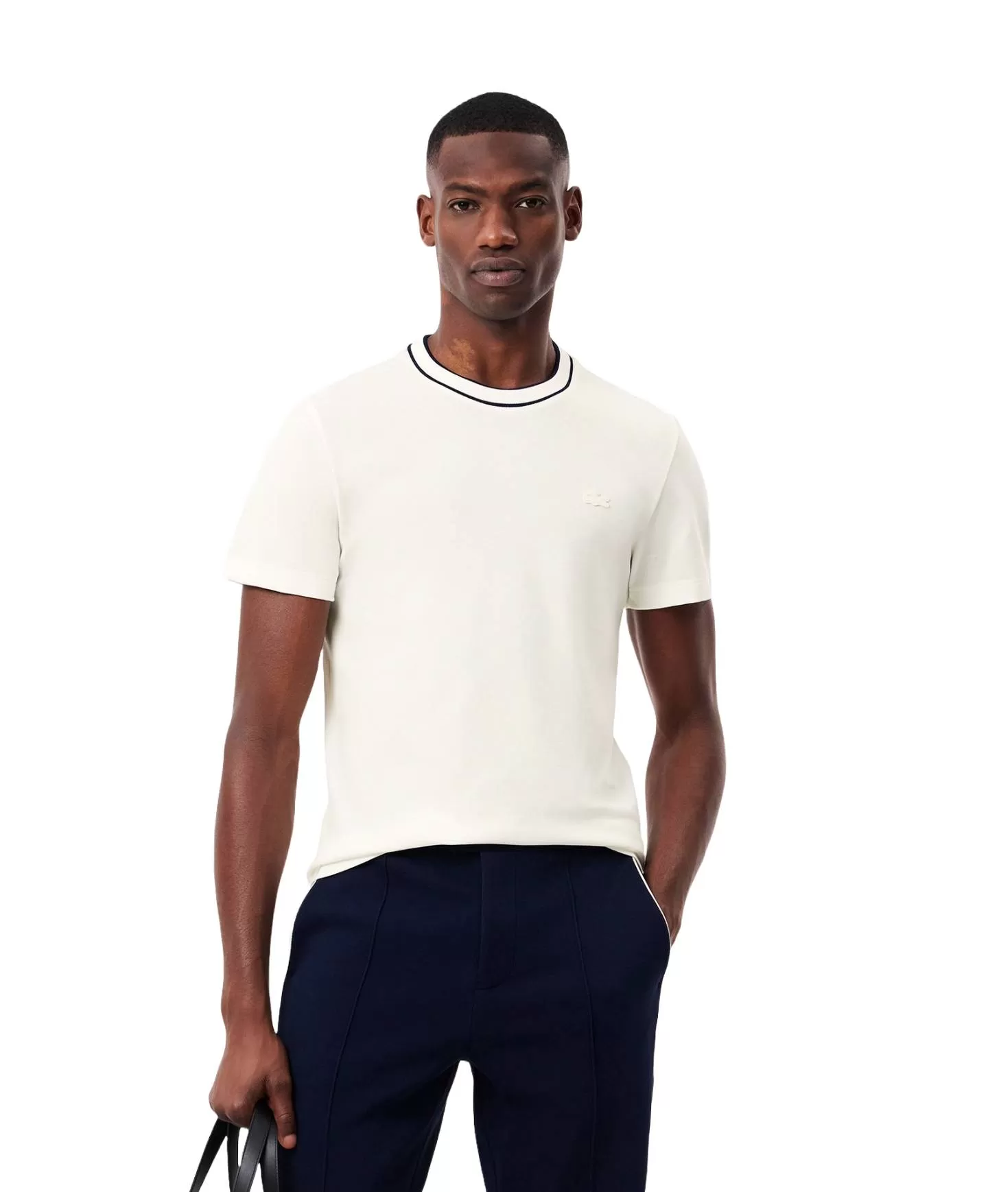 LACOSTE T-shirt Uomo TH8174 PE 2025 cotone regular con girocollo a costine 70V B - Foto 4 di 4
