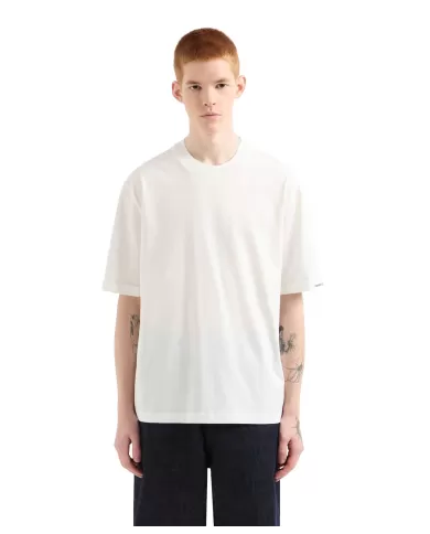 ARMANI EXCHANGE Felpa Uomo XM000519 AF10337 PE 2025 cotone oversize a maniche corte U0009 OFF WHITE