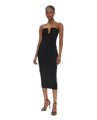 Abito Donna nero con scollo sagomato 105021 A2GS CENERINO|PINKO