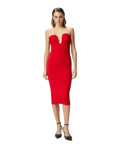 Abito Donna rosso con scollo sagomato 105021 A2GS CENERINO|PINKO