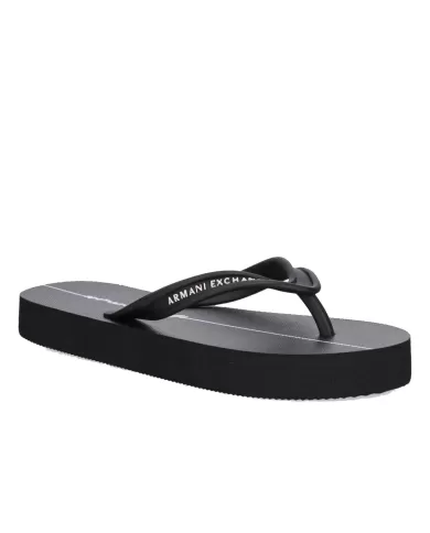 Infradito Donna nera con stampa bianca XDQ010 XV700|ARMANI EXCHANGE Infradito Donna nera con stampa bianca XDQ010 XV700|ARMANI EXCHANGE
