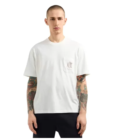 T-shirt Uomo bianca con taschino XM000366 AF12308|ARMANI EXCHANGE