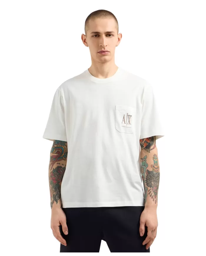 T-shirt Uomo bianca con taschino XM000366 AF12308|ARMANI EXCHANGE T-shirt Uomo bianca con taschino XM000366 AF12308|ARMANI EXCHANGE