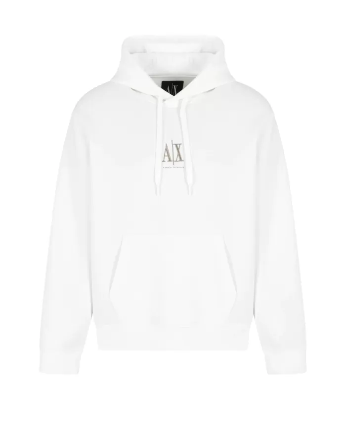 Felpa Uomo bianca con ricamo logo XM000369 AF10818|ARMANI EXCHANGE Felpa Uomo bianca con ricamo logo XM000369 AF10818|ARMANI EXCHANGE