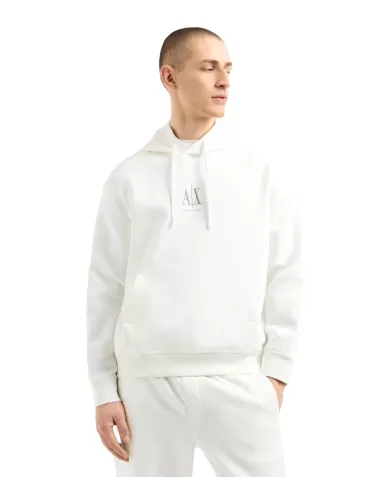 Felpa Uomo bianca con ricamo logo XM000369 AF10818|ARMANI EXCHANGE