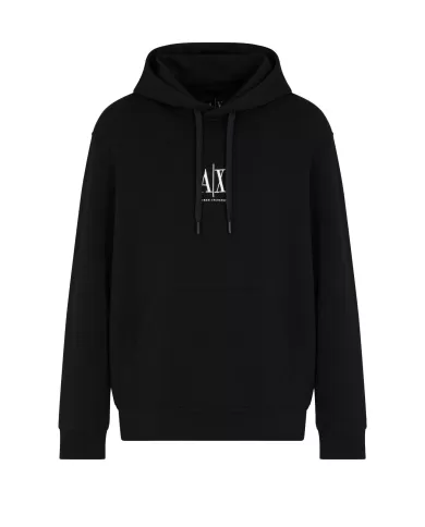 Felpa Uomo nera con ricamo logo XM000369 AF10818|ARMANI EXCHANGE