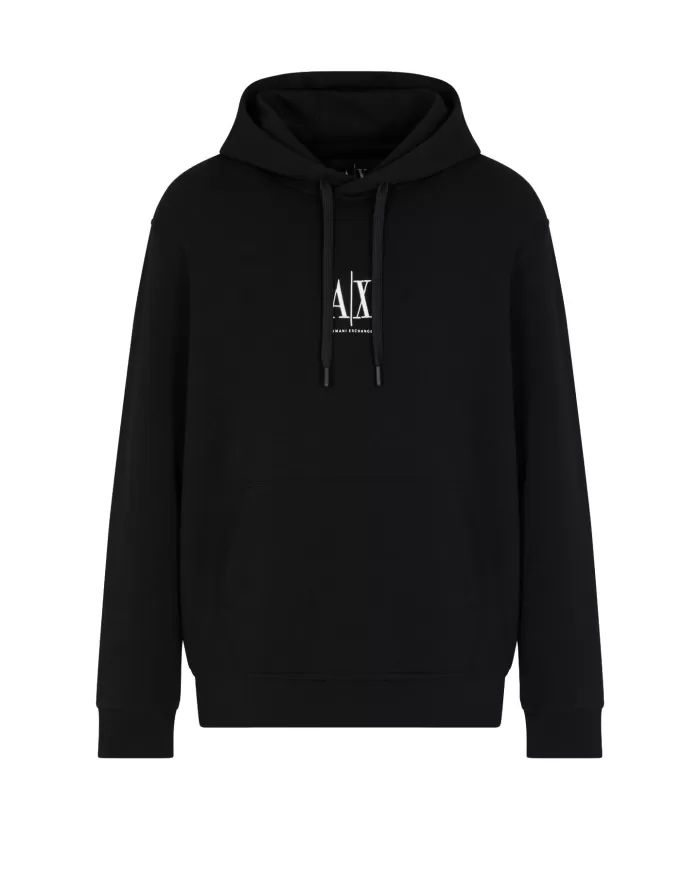 Felpa Uomo nera con ricamo logo XM000369 AF10818|ARMANI EXCHANGE Felpa Uomo nera con ricamo logo XM000369 AF10818|ARMANI EXCHANGE