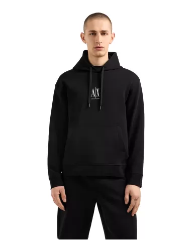 Felpa Uomo nera con ricamo logo XM000369 AF10818|ARMANI EXCHANGE