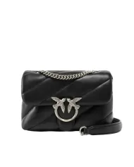 PINKO Borsa Donna 100039 A0F2 LOVE PUFF mini PE 2025 pelle con fibbia logata Love Birds Z99O black/antiq silver PINKO Borsa Donna 100039 A0F2 LOVE PUFF mini PE 2025 pelle con fibbia logata Love Birds Z99O black/antiq silver