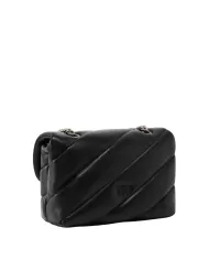 PINKO Borsa Donna 100039 A0F2 LOVE PUFF mini PE 2025 pelle con fibbia logata Love Birds Z99O black/antiq silver PINKO Borsa Donna 100039 A0F2 LOVE PUFF mini PE 2025 pelle con fibbia logata Love Birds Z99O black/antiq silver