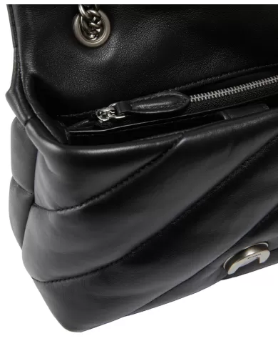 PINKO Borsa Donna 100039 A0F2 LOVE PUFF mini PE 2025 pelle con fibbia logata Love Birds Z99O black/antiq silver