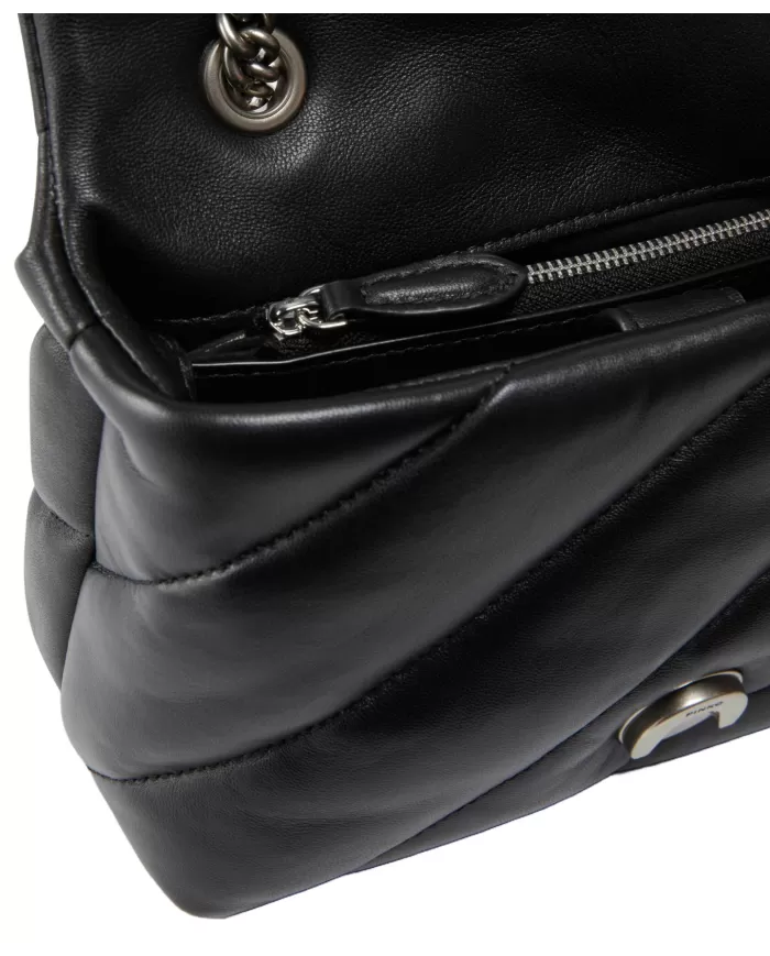 PINKO Borsa Donna 100039 A0F2 LOVE PUFF mini PE 2025 pelle con fibbia logata Love Birds Z99O black/antiq silver PINKO Borsa Donna 100039 A0F2 LOVE PUFF mini PE 2025 pelle con fibbia logata Love Birds Z99O black/antiq silver