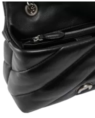 PINKO Borsa Donna 100039 A0F2 LOVE PUFF mini PE 2025 pelle con fibbia logata Love Birds Z99O black/antiq silver PINKO Borsa Donna 100039 A0F2 LOVE PUFF mini PE 2025 pelle con fibbia logata Love Birds Z99O black/antiq silver