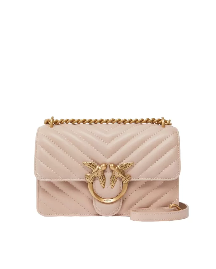 Borsa Donna cipria con trapuntatura chevron 100074 A0GK LOVE ONE|PINKO Borsa Donna cipria con trapuntatura chevron 100074 A0GK LOVE ONE|PINKO