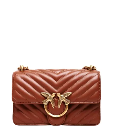 Borsa Donna mattone trapuntatura chevron 100074 A0GK LOVE ONE|PINKO