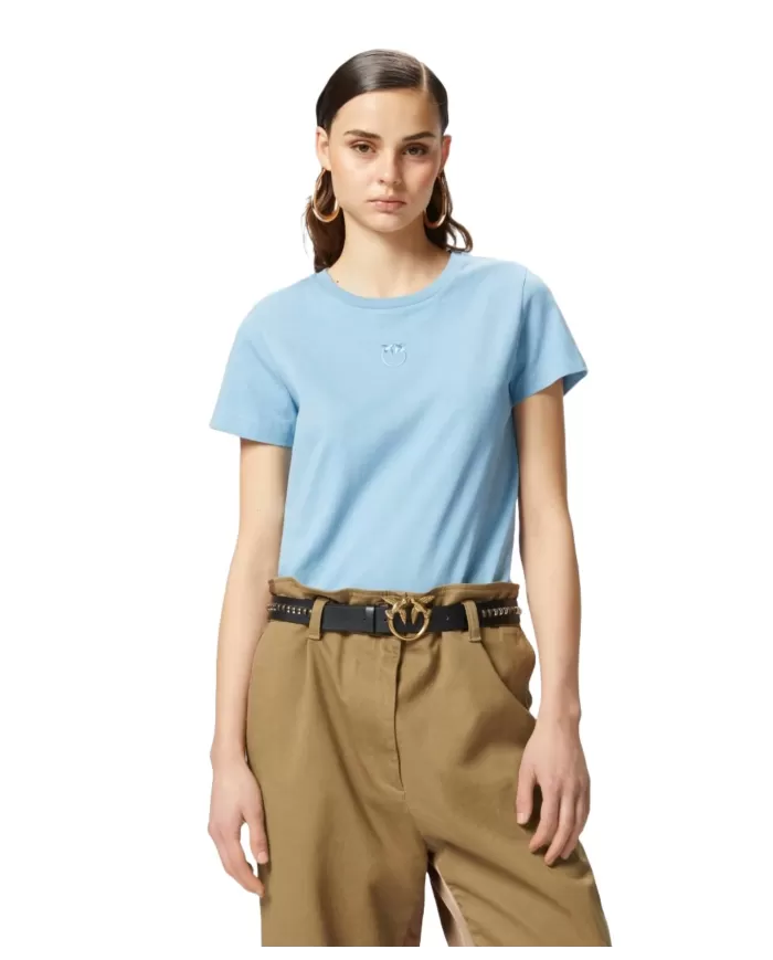 T-shirt Donna azzurra in cotone 100355 A2HN BUSSOLOTTO|PINKO T-shirt Donna azzurra in cotone 100355 A2HN BUSSOLOTTO|PINKO