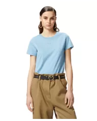 T-shirt Donna azzurra in cotone 100355 A2HN BUSSOLOTTO|PINKO