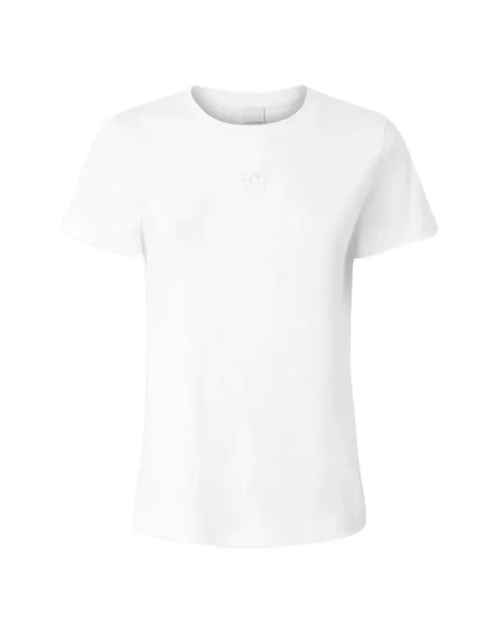 T-shirt Donna bianca con logo ricamato 100355 A2HN BUSSOLOTTO|PINKO T-shirt Donna bianca con logo ricamato 100355 A2HN BUSSOLOTTO|PINKO