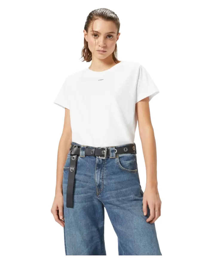 T-shirt Donna bianca logo d'avanti 100373 A228 BASICO| PINKO T-shirt Donna bianca logo d'avanti 100373 A228 BASICO| PINKO