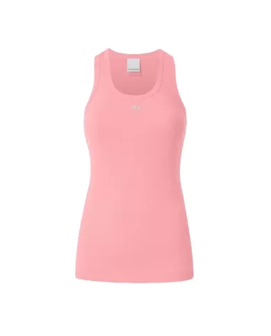 Canotta Donna corallo logo ricamato 100807 A2C1 CALCOLATORE|PINKO