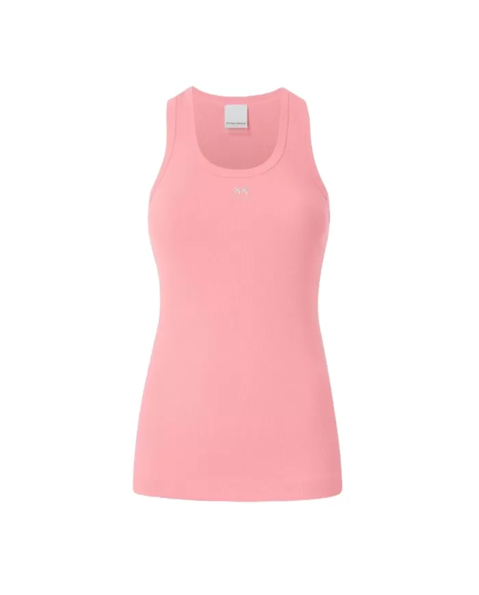 Canotta Donna corallo logo ricamato 100807 A2C1 CALCOLATORE|PINKO Canotta Donna corallo logo ricamato 100807 A2C1 CALCOLATORE|PINKO