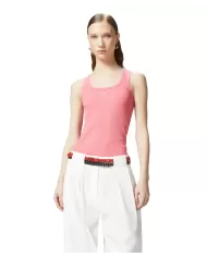 Canotta Donna corallo logo ricamato 100807 A2C1 CALCOLATORE|PINKO Canotta Donna corallo logo ricamato 100807 A2C1 CALCOLATORE|PINKO