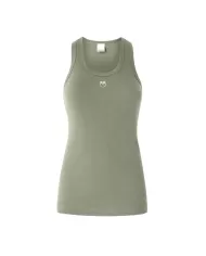 Canotta Donna verde con logo ricamato 100807 A2C1 CALCOLATORE|PINKO