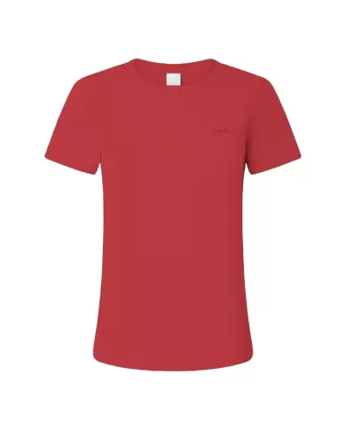 T-shirt Donna rossa con logo ricamato 101752 A2HN START|PINKO T-shirt Donna rossa con logo ricamato 101752 A2HN START|PINKO