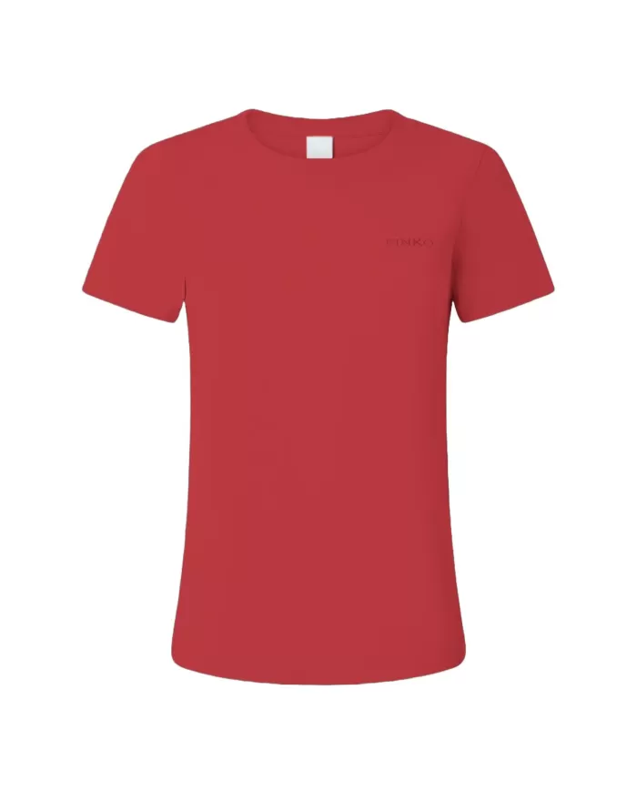 T-shirt Donna rossa con logo ricamato 101752 A2HN START|PINKO T-shirt Donna rossa con logo ricamato 101752 A2HN START|PINKO