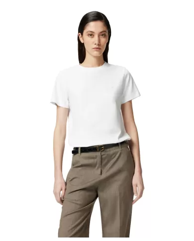 T-shirt Donna bianca con logo ricamato 101752 A2HN START|PINKO T-shirt Donna bianca con logo ricamato 101752 A2HN START|PINKO