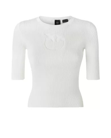 Maglia Donna bianca logo in trasparenza 102017 A1KW TRITONE|PINKO