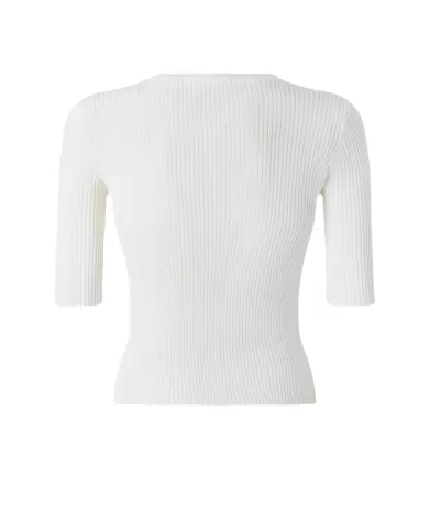 Maglia Donna bianca logo in trasparenza 102017 A1KW TRITONE|PINKO