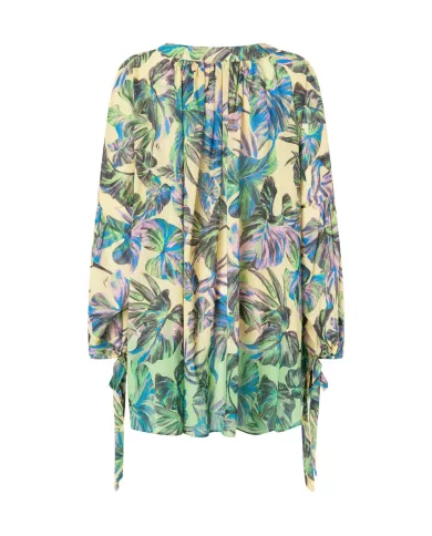 PINKO Blusa Donna 104718 A2EZ BOCCADIROSA PE 2024 cotone svasato con fantasia floreale HN8 mult.giallo/rosa