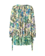 PINKO Blusa Donna 104718 A2EZ BOCCADIROSA PE 2024 cotone svasato con fantasia floreale HN8 mult.giallo/rosa