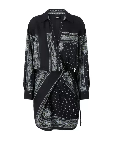 Abito Donna a camicia stampa bandana 104665 A2CK MESOPOTAMIA |PINKO