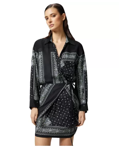 Abito Donna a camicia stampa bandana 104665 A2CK MESOPOTAMIA |PINKO