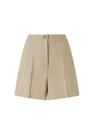 Shorts Donna beige a vita alta con piega 104702 A2EJ PENNY | PINKO Shorts Donna beige a vita alta con piega 104702 A2EJ PENNY | PINKO
