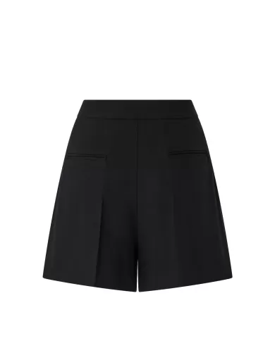 Shorts Donna nero a vita alta con piega 104702 A2EJ PENNY | PINKO