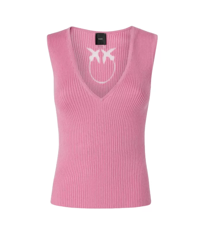 Top Donna con logo in trasparenza sul retro104808 A1KW AGNER|PINKO Top Donna con logo in trasparenza sul retro104808 A1KW AGNER|PINKO