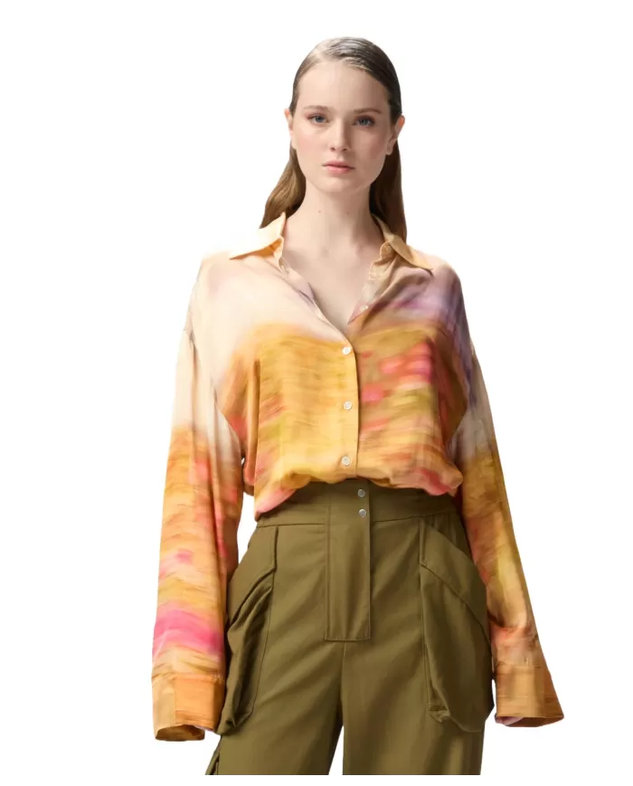 Camicia Donna fantasia paesaggio beige/rosa 104864 A2G0 LIFE|PINKO Camicia Donna fantasia paesaggio beige/rosa 104864 A2G0 LIFE|PINKO