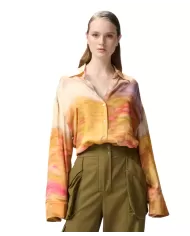 Camicia Donna fantasia paesaggio beige/rosa 104864 A2G0 LIFE|PINKO