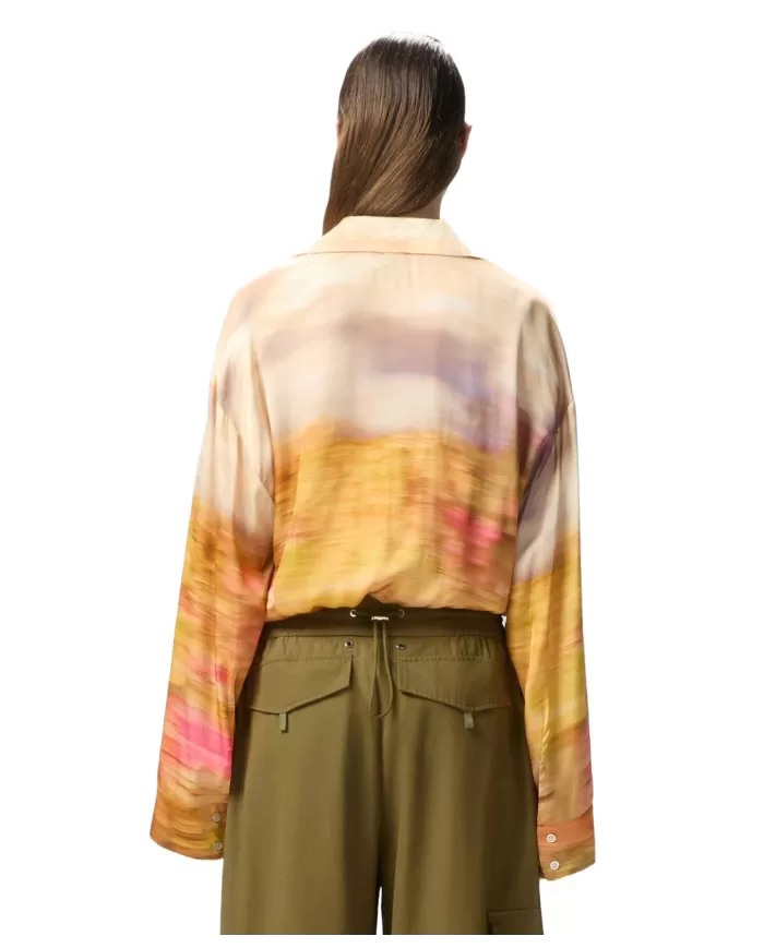 Camicia Donna fantasia paesaggio beige/rosa 104864 A2G0 LIFE|PINKO