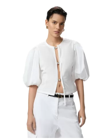 Blusa Donna bianca manica a palloncino 105185 A2LD RUDI|PINKO