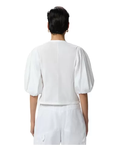 Blusa Donna bianca manica a palloncino 105185 A2LD RUDI|PINKO