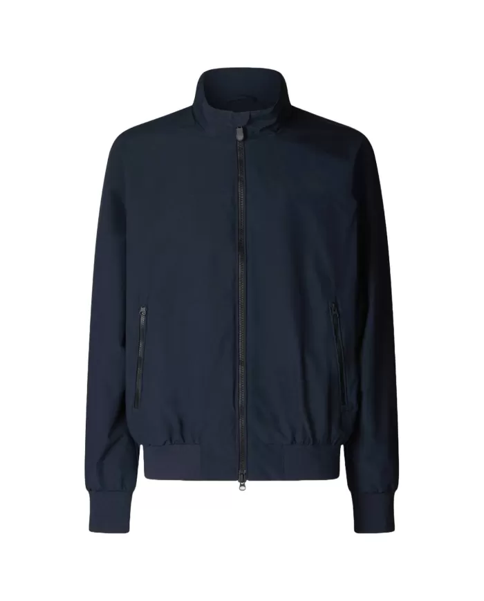 SAVE THE DUCK Bomber Uomo D35190M DARK20 FINLAY PE 2025 regular in tinta unita con patch logata 90010 BLUE BLACK SAVE THE DUCK Bomber Uomo D35190M DARK20 FINLAY PE 2025 regular in tinta unita con patch logata 90010 BLUE BLACK