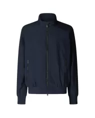 SAVE THE DUCK Bomber Uomo D35190M DARK20 FINLAY PE 2025 regular in tinta unita con patch logata 90010 BLUE BLACK SAVE THE DUCK Bomber Uomo D35190M DARK20 FINLAY PE 2025 regular in tinta unita con patch logata 90010 BLUE BLACK