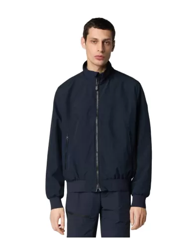 SAVE THE DUCK Bomber Uomo D35190M DARK20 FINLAY PE 2025 regular in tinta unita con patch logata 90010 BLUE BLACK