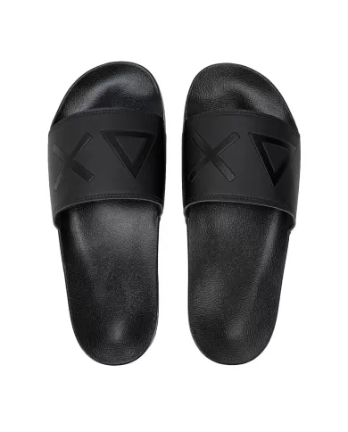 Ciabatta Uomo mare nera con fascia logata X35102 SLIPPERS LOGO|SUN68