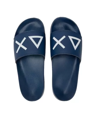 Ciabatta Uomo mare blu con fascia logata X35102 SLIPPERS LOGO|SUN68
